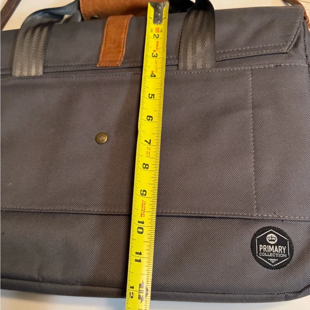 Gray and Brown Men's Laptop Briefcase Attache Crossbody Bag Primary Collection